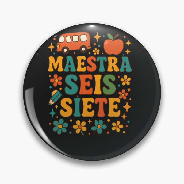Artikelvorschau, Maestra Seis Siete Retro Lehrerkunst entworfen und verkauft von Wear Nova.