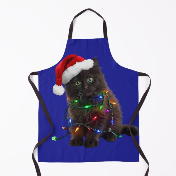 Item preview, Santa Black Cat Tangled in Christmas Lights - Holiday Fun designed and sold by EchoPrint Co..