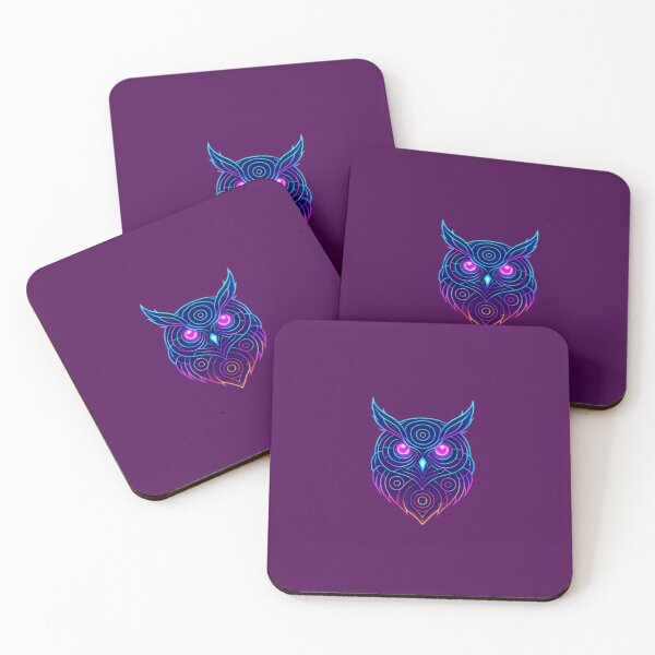 Item preview, Cyberpunk owl gaze in neon geometric circuits designed and sold by Kony83.