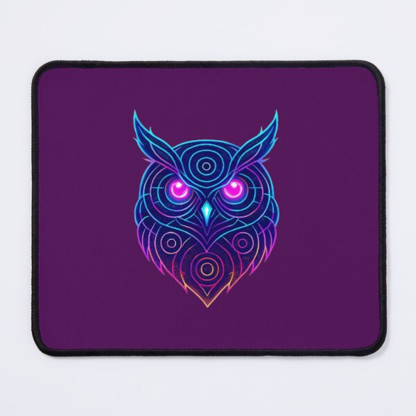 Item preview, Cyberpunk owl gaze in neon geometric circuits designed and sold by Kony83.