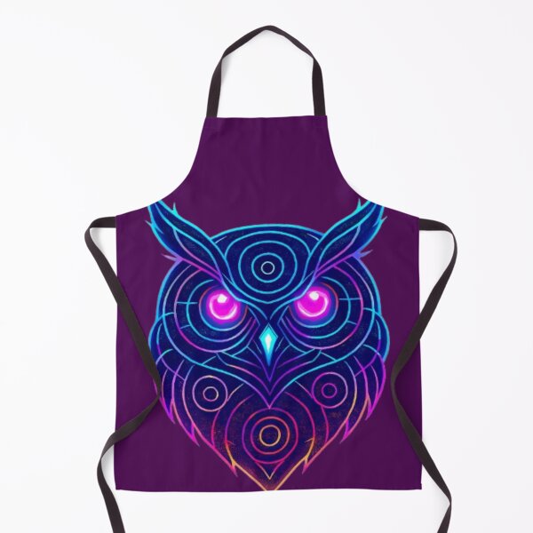 Item preview, Cyberpunk owl gaze in neon geometric circuits designed and sold by Kony83.