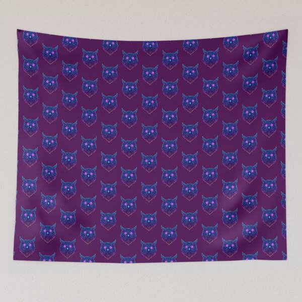 Item preview, Cyberpunk owl gaze in neon geometric circuits designed and sold by Kony83.