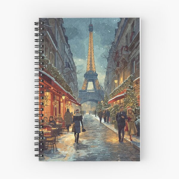 Item preview, Paris at Christmas – Festive Oil Painting on Textured Canvas designed and sold by Vivid Studio.