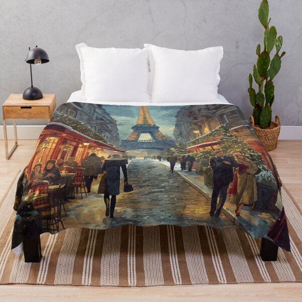Item preview, Paris at Christmas – Festive Oil Painting on Textured Canvas designed and sold by Vivid Studio.