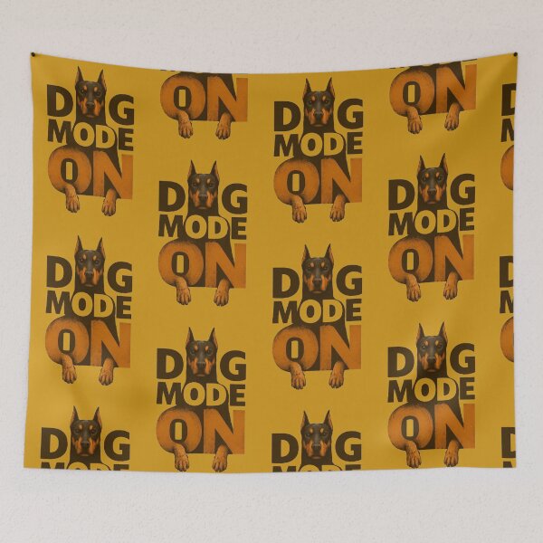 Item preview, Dog Mode On – Brown & Black Pup Face Typography Design designed and sold by Kony83.