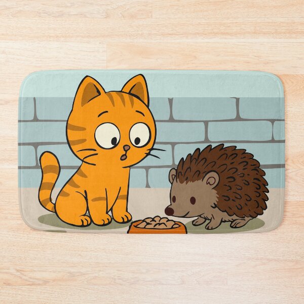 Item preview, A Cat and A Hedgehog Funny Food Deal designed and sold by SmilingAnny.