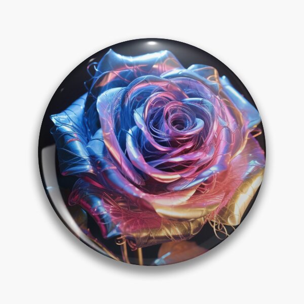 Item preview, Hologram Rose Flower Metallic Shiny Futuristic Solitaire Single designed and sold by G-M-Designs.