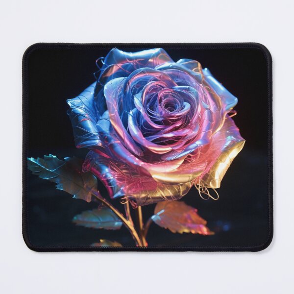 Item preview, Hologram Rose Flower Metallic Shiny Futuristic Solitaire Single designed and sold by G-M-Designs.