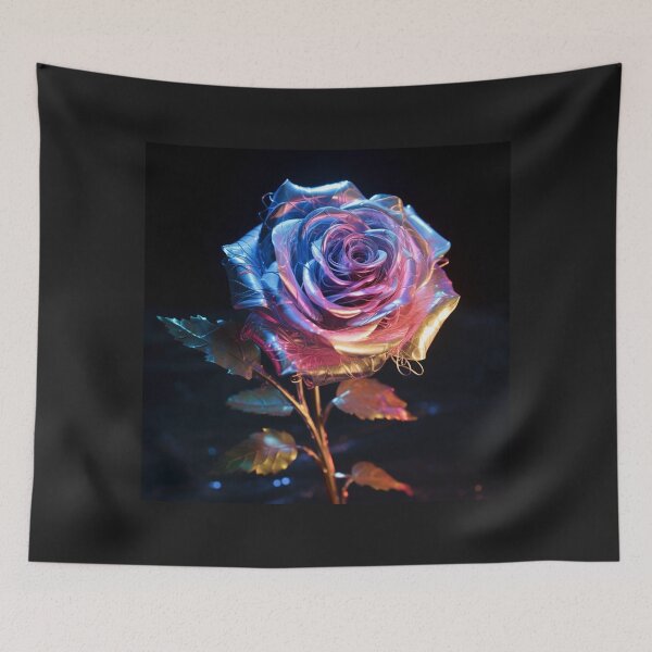 Item preview, Hologram Rose Flower Metallic Shiny Futuristic Solitaire Single designed and sold by G-M-Designs.