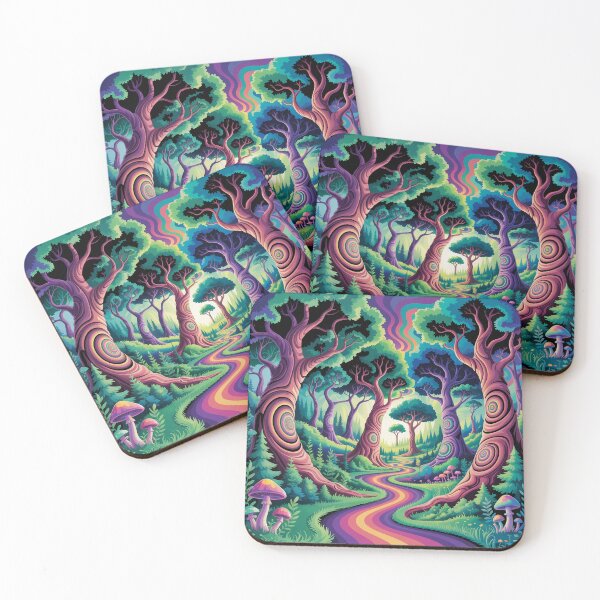 Item preview, A psychedelic forest landscape  designed and sold by Lilashakti ⭐️ ⭐️ ⭐️ ⭐️ ⭐️.