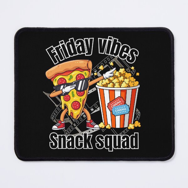 Item preview, Friday Vibes • Snack Squad Pizza & Popcorn Funny Cartoon Design designed and sold by FlowlineVibes.