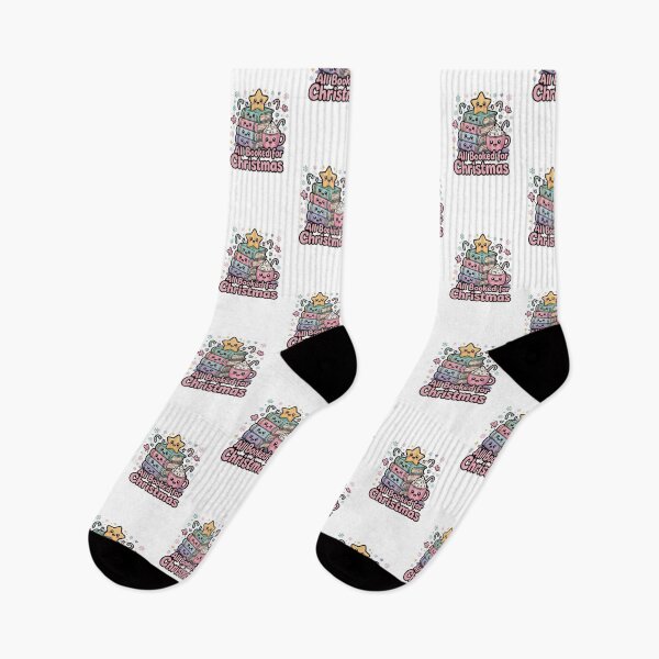 Item preview, All Booked for Christmas Kawaii Book Lover Design – Cute Holiday Reading, Pastel Aesthetic, Cozy Christmas Gift designed and sold by GemBob Creations.