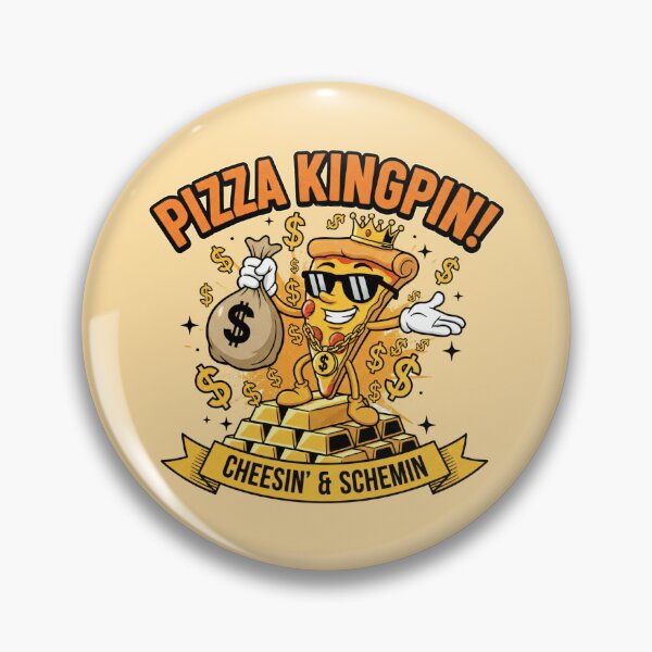 Item preview, Pizza Kingpin Cheesin' & Schemin' - Funny Food Gangster Art designed and sold by AwesomeBeyondLimits.