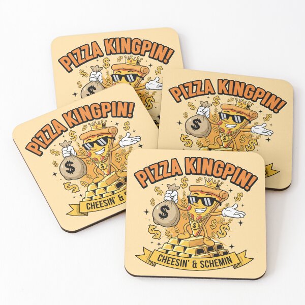 Item preview, Pizza Kingpin Cheesin' & Schemin' - Funny Food Gangster Art designed and sold by AwesomeBeyondLimits.