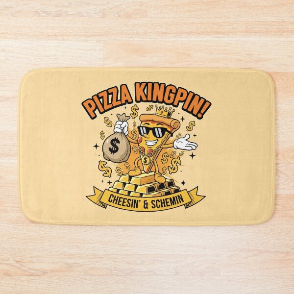 Item preview, Pizza Kingpin Cheesin' & Schemin' - Funny Food Gangster Art designed and sold by AwesomeBeyondLimits.