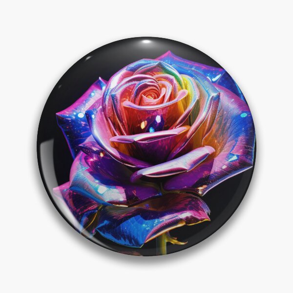 Item preview, Hologram Rose Flower Metallic Shiny Futuristic Solitaire Single designed and sold by G-M-Designs.