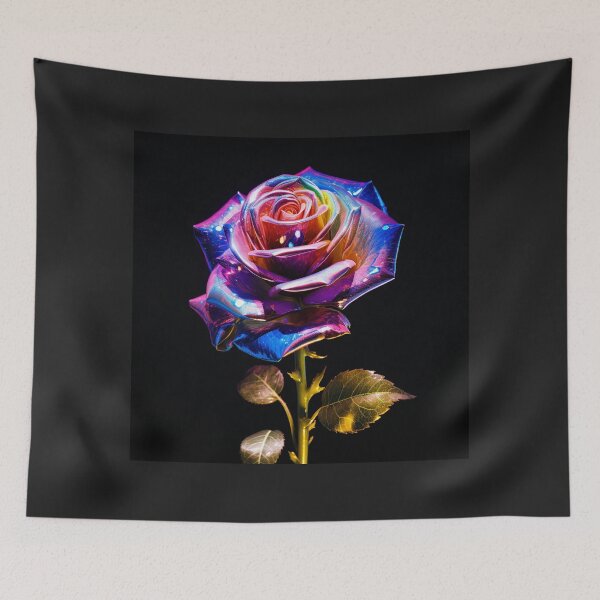 Item preview, Hologram Rose Flower Metallic Shiny Futuristic Solitaire Single designed and sold by G-M-Designs.