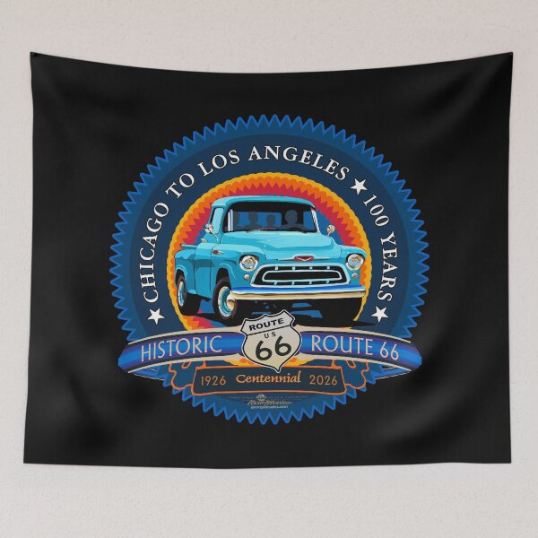 Item preview, Route 66 Centennial w Hand Painted Blue Pickup Truck designed and sold by George Brudos.