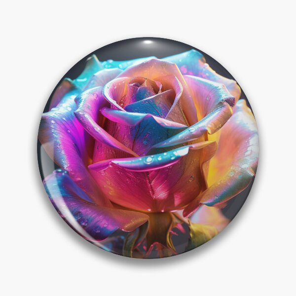 Item preview, Hologram Rose Flower Metallic Shiny Futuristic Solitaire Single designed and sold by G-M-Designs.