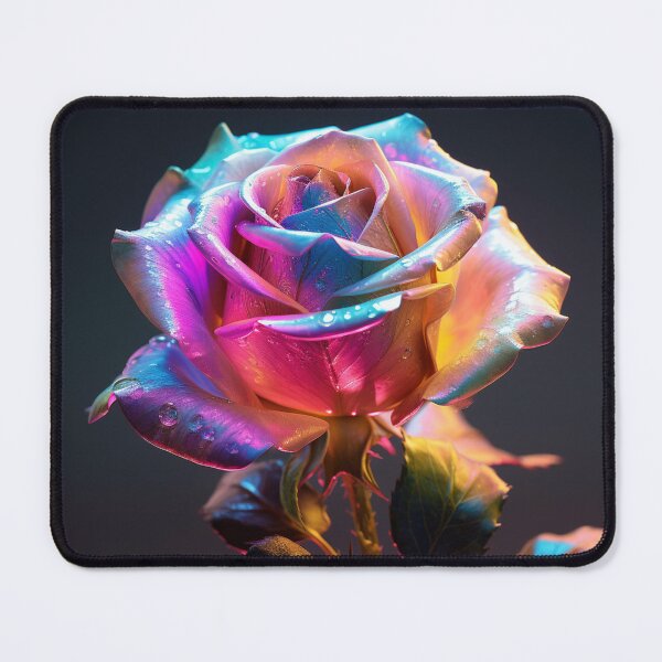 Item preview, Hologram Rose Flower Metallic Shiny Futuristic Solitaire Single designed and sold by G-M-Designs.