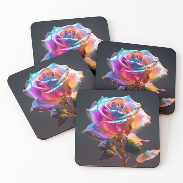 Item preview, Hologram Rose Flower Metallic Shiny Futuristic Solitaire Single designed and sold by G-M-Designs.