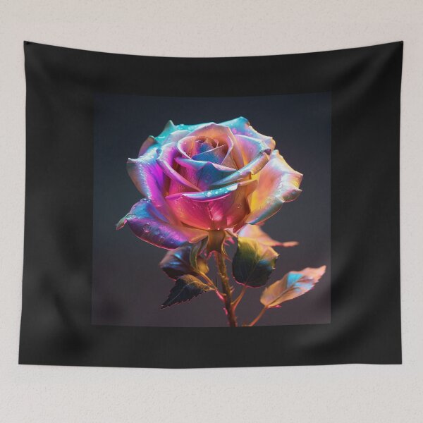 Item preview, Hologram Rose Flower Metallic Shiny Futuristic Solitaire Single designed and sold by G-M-Designs.