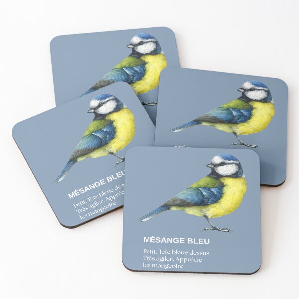 Item preview, Mésange Bleue (Blue Tit) – Ornithological Graphic designed and sold by The Balanced Bonne Vivante.