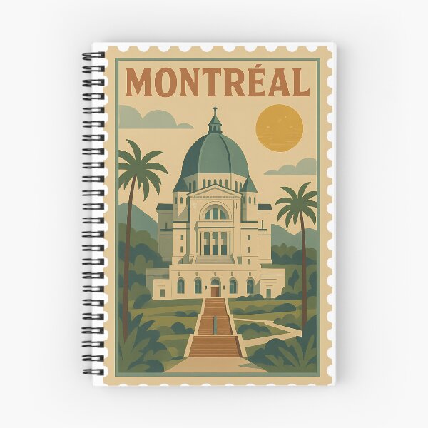 Item preview, Vintage Stamp of Montreal | Retro Canadian Travel Emblem with Historic Architecture and Classic Mid-Century City Style designed and sold by PaintedPixels01.