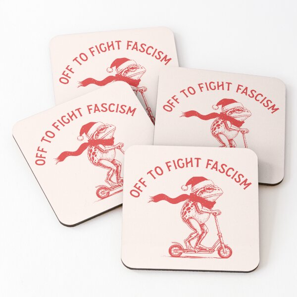 Item preview, Christmas Frog Off to Fight Fascism designed and sold by humnoo.