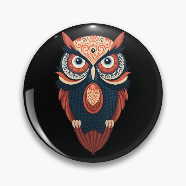 Item preview, Ornamental Owl Art Boho Tribal Pattern Vintage Aesthetic Design designed and sold by DrawHandArt.