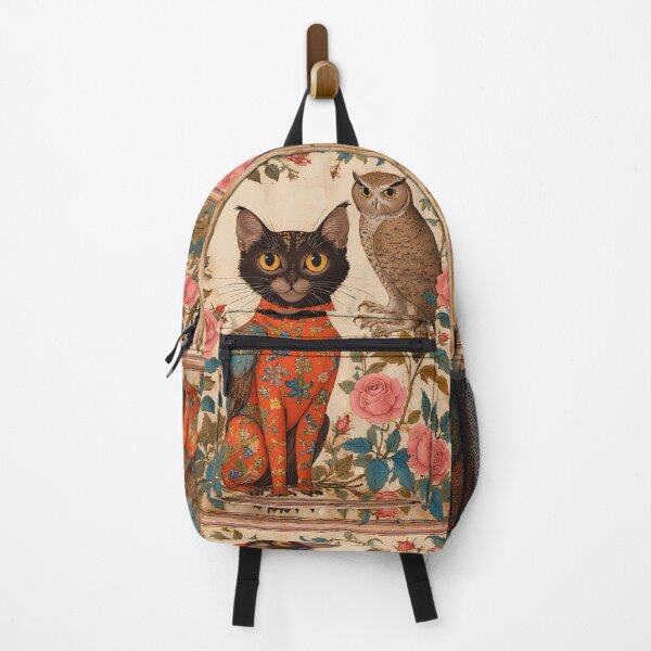 Item preview, A cat and a medieval owl among fantastic roses. designed and sold by Natalia-Vlad.
