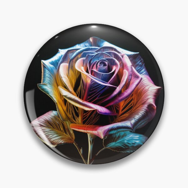Item preview, Hologram Rose Flower Metallic Shiny Futuristic Solitaire Single designed and sold by G-M-Designs.