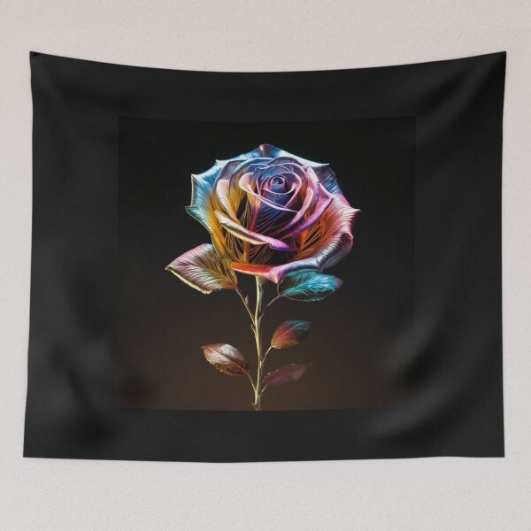 Item preview, Hologram Rose Flower Metallic Shiny Futuristic Solitaire Single designed and sold by G-M-Designs.