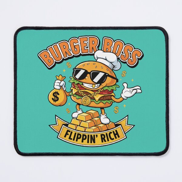 Item preview, Burger Boss Flippin' Rich - Funny Chef Food Gangster Art designed and sold by AwesomeBeyondLimits.