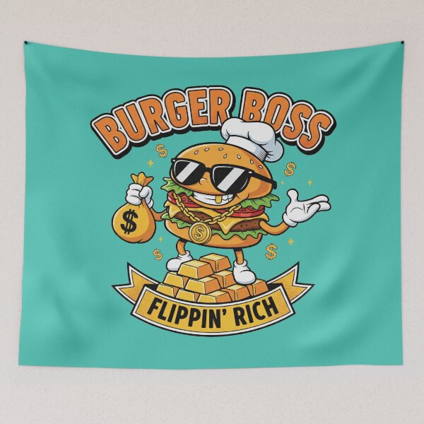 Item preview, Burger Boss Flippin' Rich - Funny Chef Food Gangster Art designed and sold by AwesomeBeyondLimits.