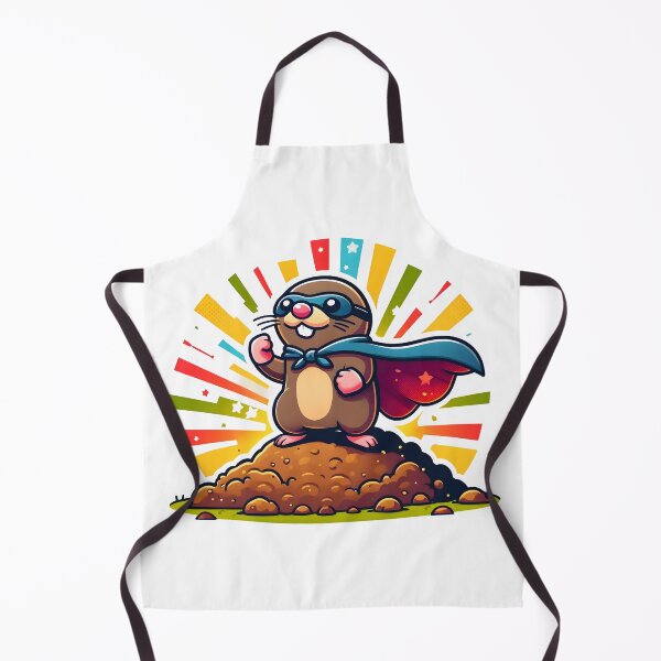 Item preview, Superhero Mole Cartoon with Cape and Colour Burst Background. designed and sold by The-T-In-Retro.