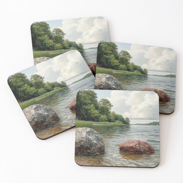 Item preview, Two stones on the riverbank, painting style designed and sold by ArtNames.