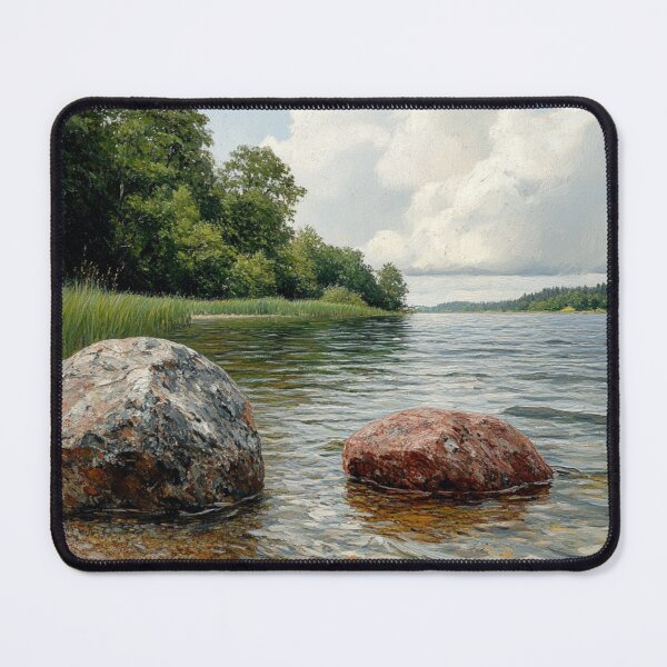 Item preview, Two stones on the riverbank, painting style designed and sold by ArtNames.