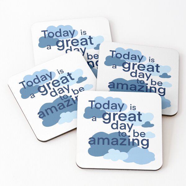 Item preview, Today is a great day to be amazing, blue clouds, blue sky, motivation, quote, motivational saying designed and sold by ArtbySvetik.