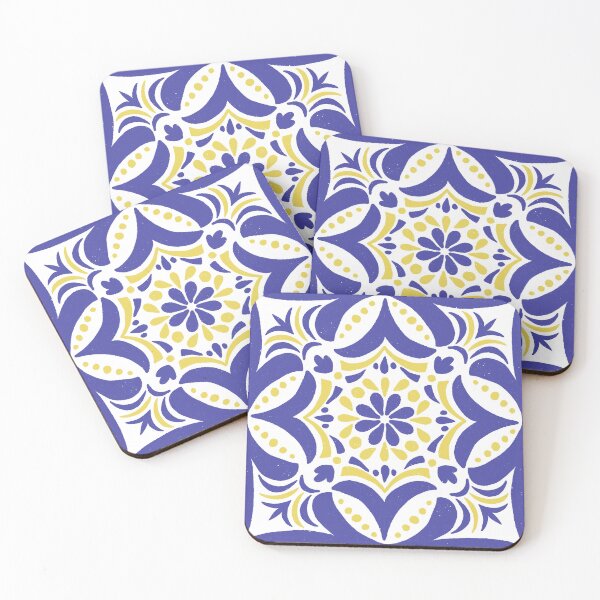 Item preview, Blue and Yellow Tiles  designed and sold by AgaDesignStudio.