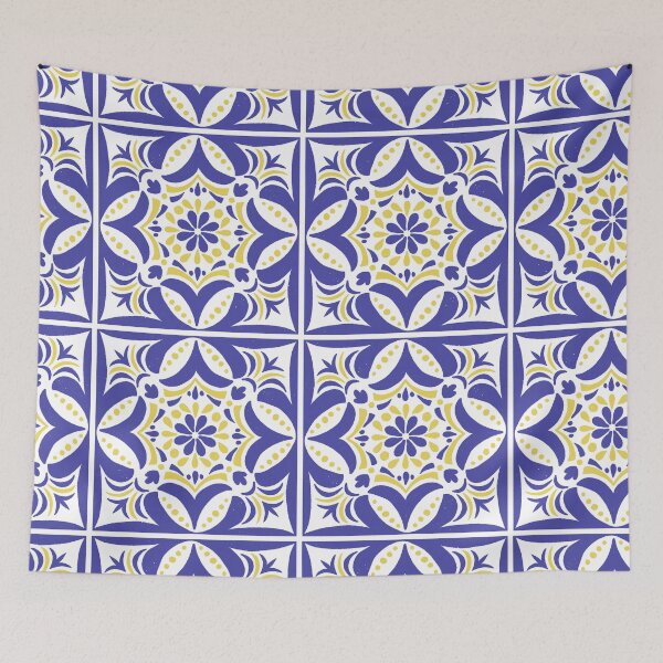 Item preview, Blue and Yellow Tiles  designed and sold by AgaDesignStudio.