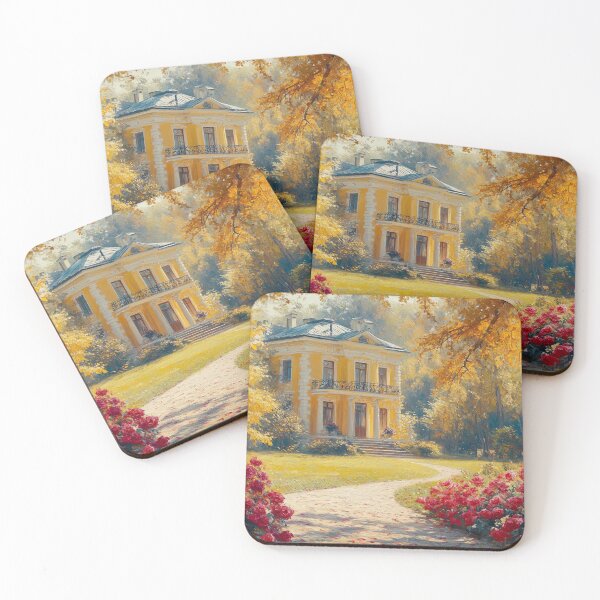 Item preview, Manor house and red roses, painting style designed and sold by ArtNames.