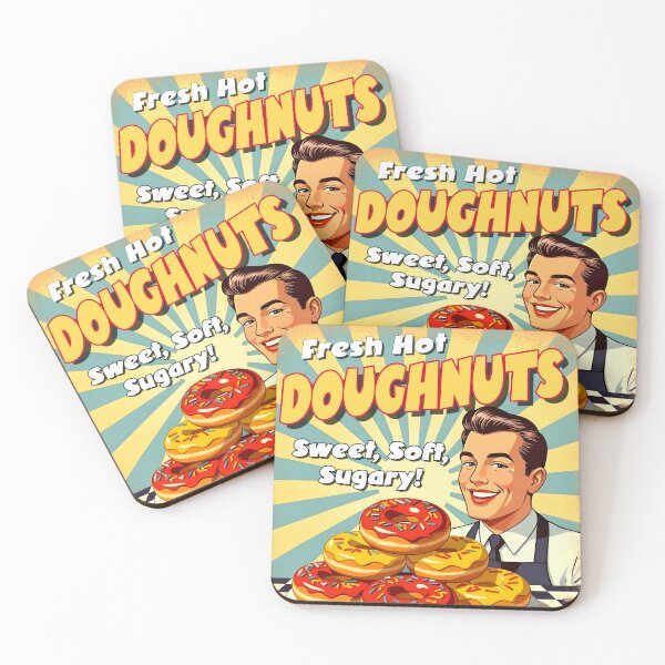 Item preview, Retro Doughnuts Poster – Sweet, Soft, Sugary 1950s Diner Art Print designed and sold by MooLaLa.Store.