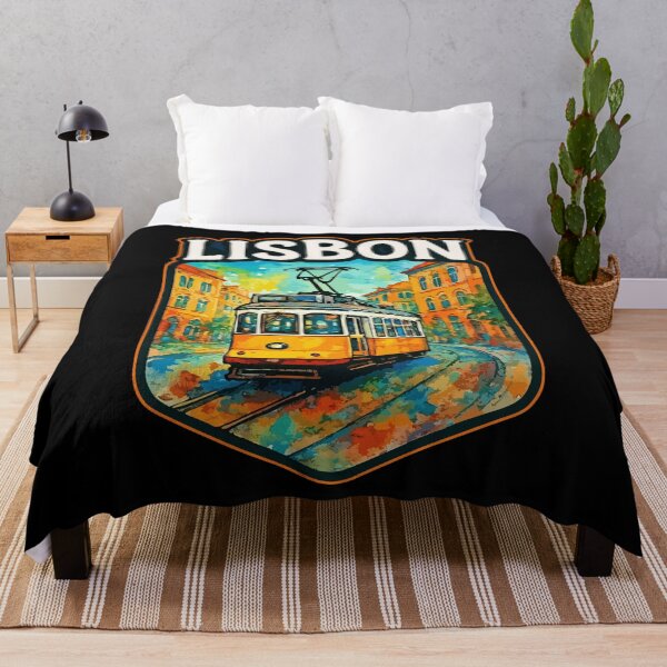 Item preview, Lisbon Portugal Tram Colorful Watercolor Travel designed and sold by TomFrontierArt.