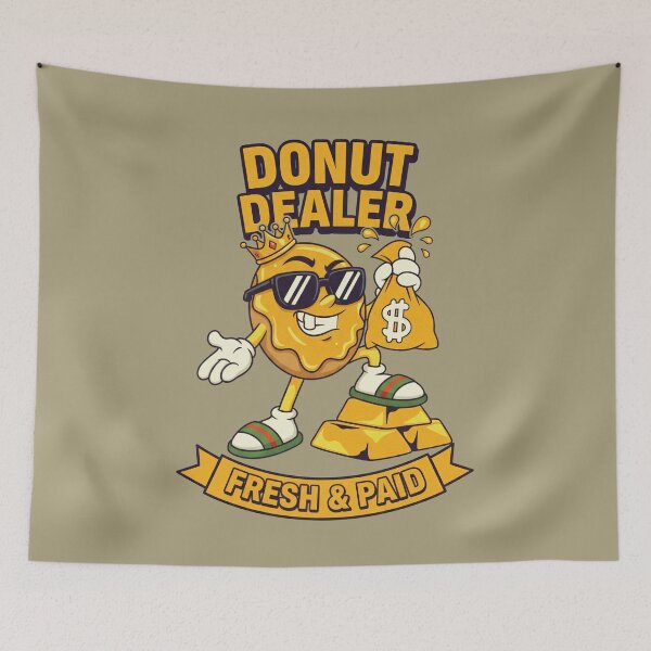 Item preview, Donut Dealer Fresh & Paid - Funny Food Gangster Art designed and sold by AwesomeBeyondLimits.