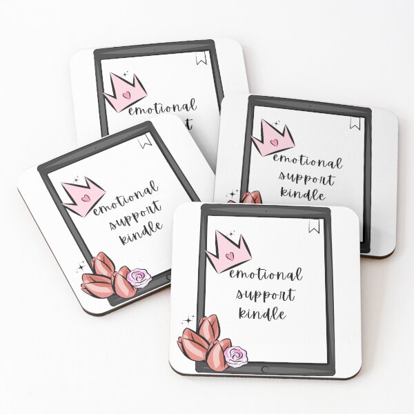 Item preview, emotional support kindle with pink tulips and a crown designed and sold by Nyxander's Bookish Catalogue.