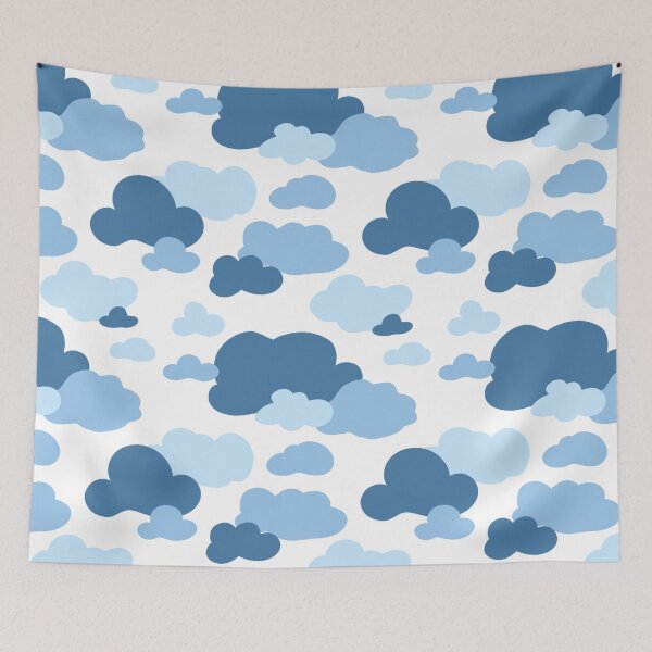 Item preview, Blue clouds pattern, blue sky, nature, geometric pattern, geometry, simple, blue and blue designed and sold by ArtbySvetik.