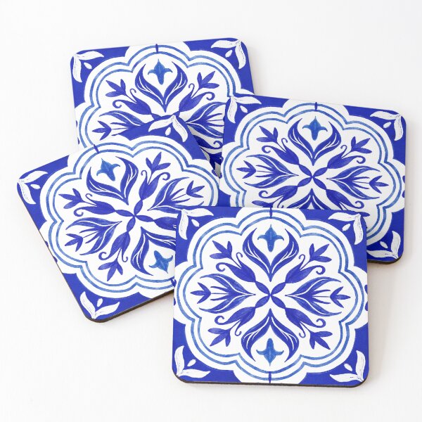 Item preview, Cobalt and White Tiles  designed and sold by AgaDesignStudio.
