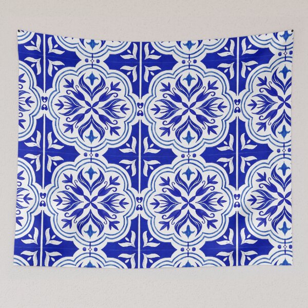 Item preview, Cobalt and White Tiles  designed and sold by AgaDesignStudio.
