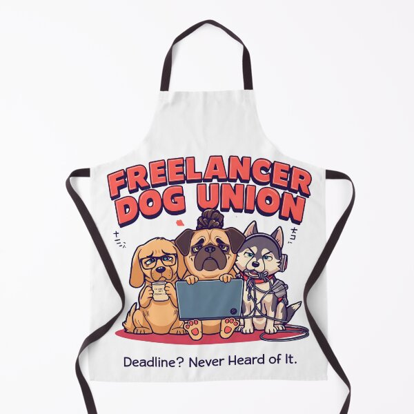 Item preview, Freelancer Dog Union – Funny Remote Work Dog Cartoon for Overworked Creatives designed and sold by ZyricZyric.
